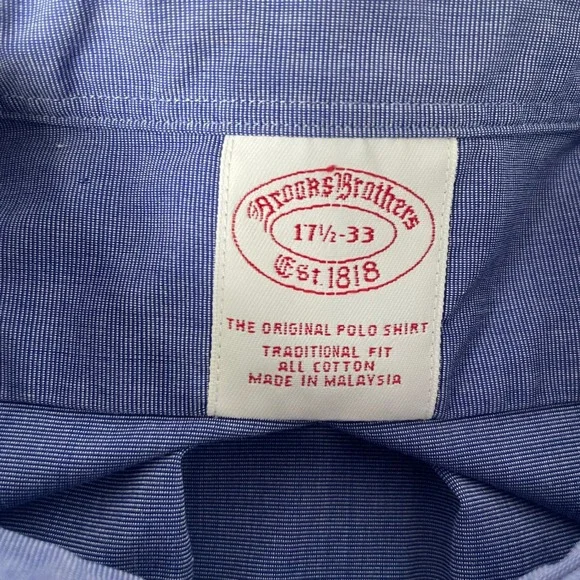 Brooks Brothers The Original Polo Shirt Men 17.5 33 Button‎ Down Oxford Shirt - Picture 4 of 9